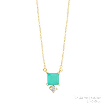 Silver necklace with cubic...