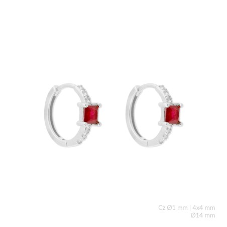 Boucles d'oreilles en Argent avec oxyde de zirconium