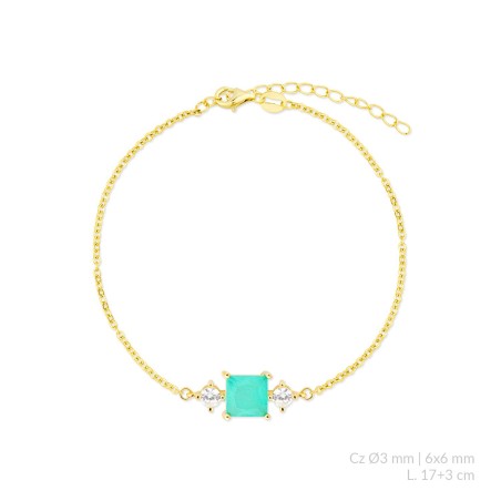 Silver bracelet with cubic zirconium