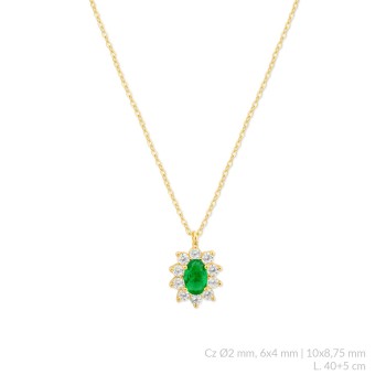 Silver necklace with cubic...
