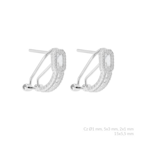 Boucles d'oreilles en Argent avec oxyde de zirconium