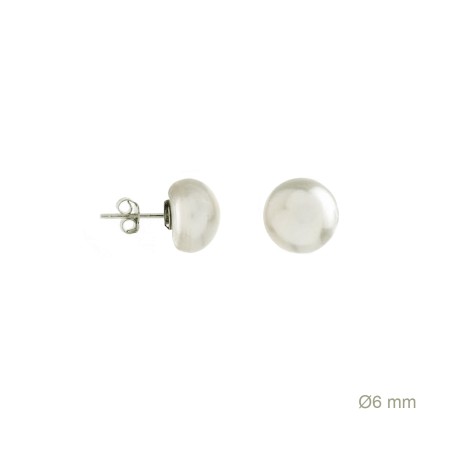 Pendientes Perla Cultivada Botón 6mm