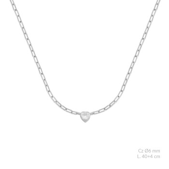 Silver necklace with cubic...