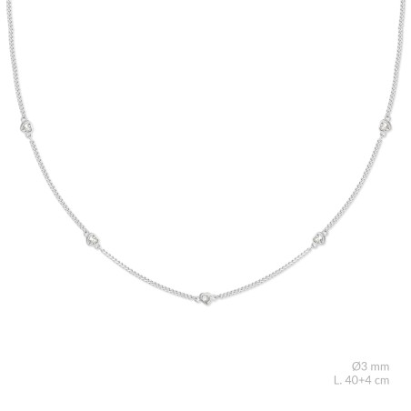 Silver necklace with cubic zirconium