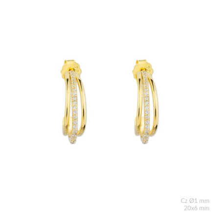 Brincos de Prata Esterlina com zircônia