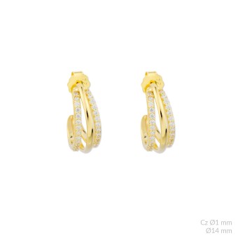 Silver earrings with cubic...