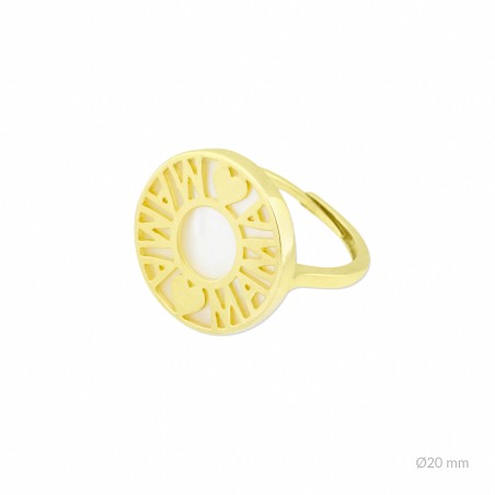 Anel em Prata Esterlina e madrepérola