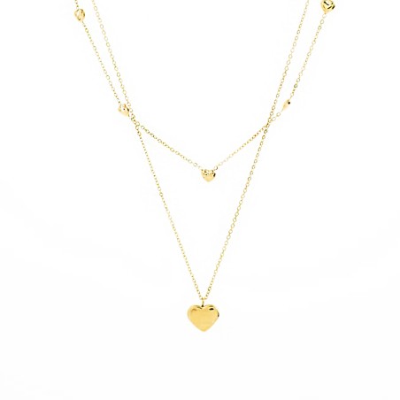 Gargantilla Doble Lisa Corazones ACERO