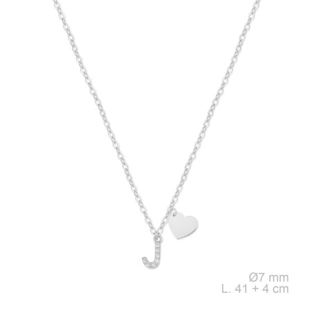 Silver necklace with cubic zirconium | J