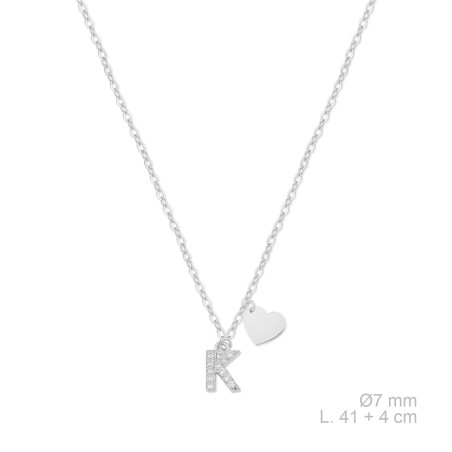 Gargantilha em Prata Esterlina com zircônia | K