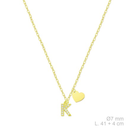 Silver necklace with cubic zirconium | K