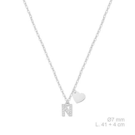 Silver necklace with cubic zirconium | N