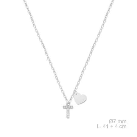 Silver necklace with cubic zirconium | T