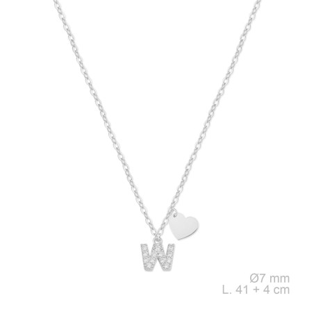 Silver necklace with cubic zirconium | W