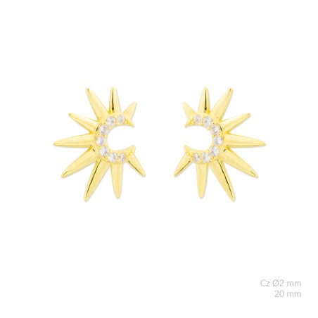 Brincos de Prata Esterlina com zircônia