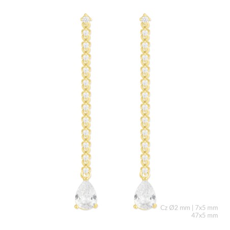 Brincos de Prata Esterlina com zircônia