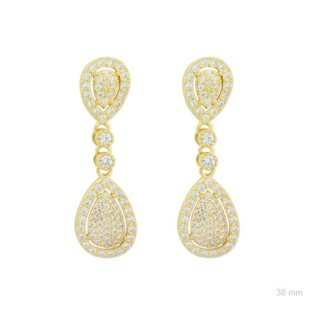 Pendientes de Plata de Ley con circonitas