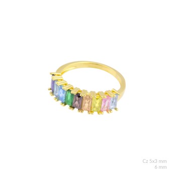 Silver ring with cubic... 2