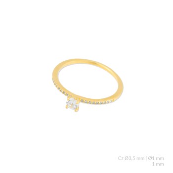 Silver ring with cubic... 2