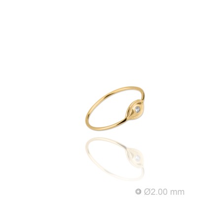 Anel de Prata Esterlina e Zircônia