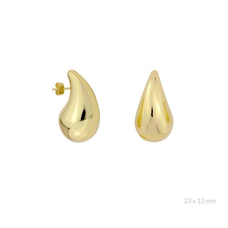 Pendientes de Plata de Ley chapados en oro | 23x13 mm