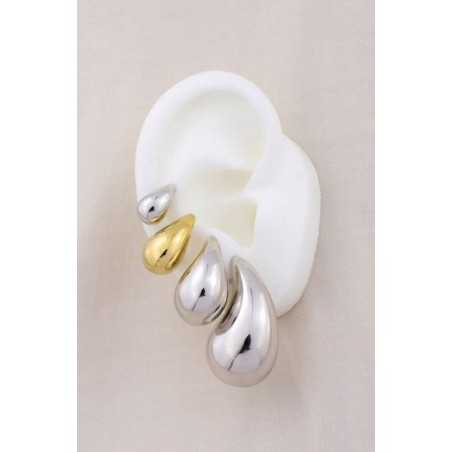 Pendientes de Plata de Ley chapados en oro | 13x7 mm