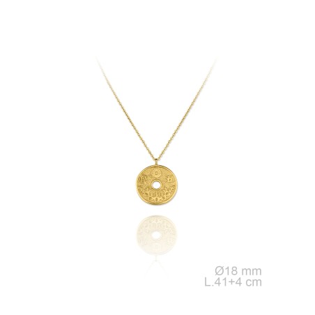 Gargantilla Moneda Oriental Dorada