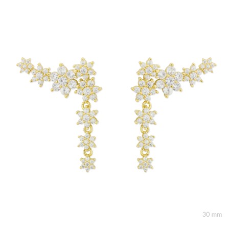 Silver earrings with cubic zirconium