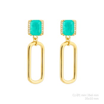 Silver earrings with cubic... 2