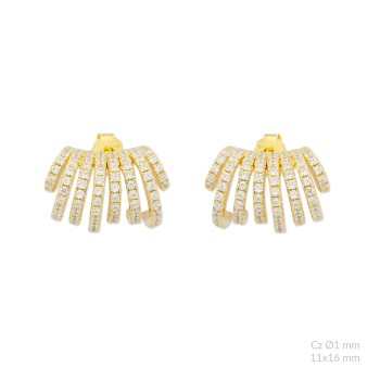 Silver earrings with cubic... 2