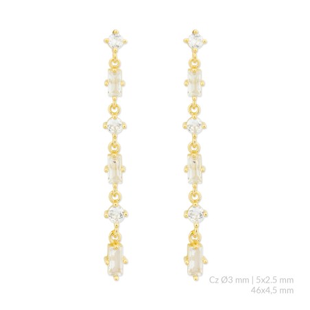 Brincos de Prata Esterlina com zircônia