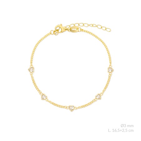 Silver bracelet with cubic zirconium