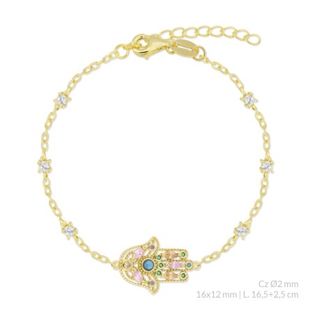 Silver bracelet with cubic zirconium