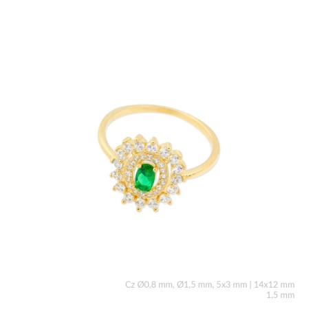 Anillo de Plata de Ley con circonitas