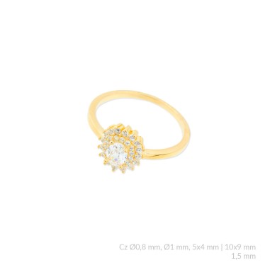 Bague en Argent avec oxyde de zirconium