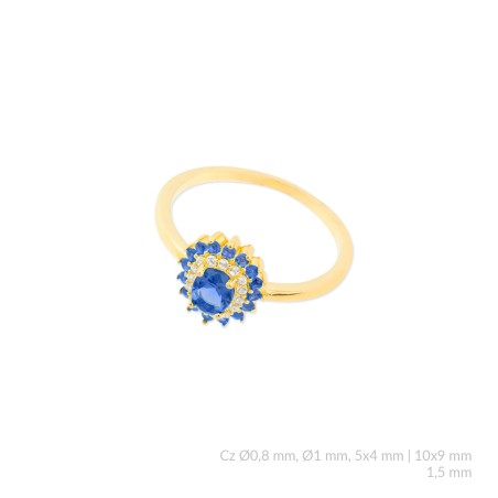Anillo de Plata de Ley con circonitas
