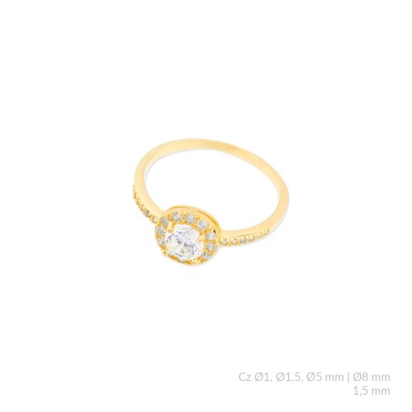 Anillo de Plata de Ley con circonitas
