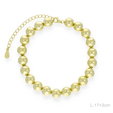 Pulsera Dorada Bolas 8mm