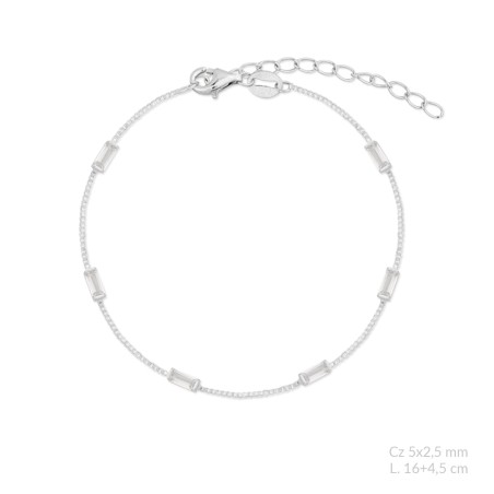 Bracelet en Argent avec oxyde de zirconium