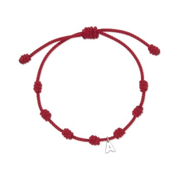 Pulseira de fio vermelho 7 nós