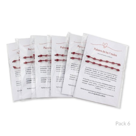 Pack de 2 pulseiras de fio vermelho 7 nós | Pack de 6