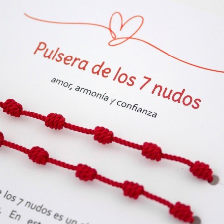 Pack de 2 pulseras de hilo rojo 7 nudos
