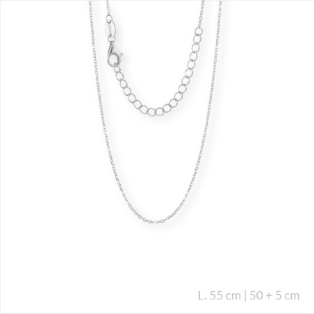 Chaîne en Argent Sterling 55 cm | 50+5 cm de chaîne d'extension