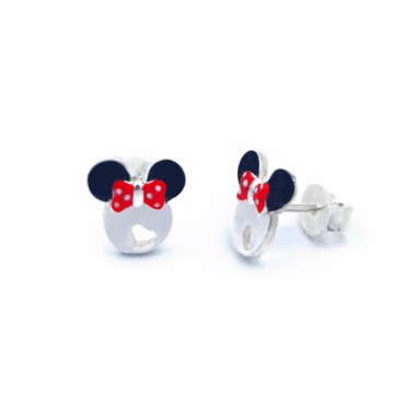 Pendientes Esmalte Rosca Minnie 8mm