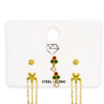 Pack 6 pares Pendientes ACERO