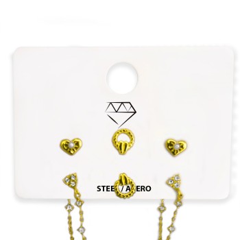 Pack 6 pares Pendientes ACERO
