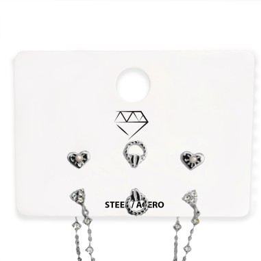 Pack 6 pares Pendientes ACERO