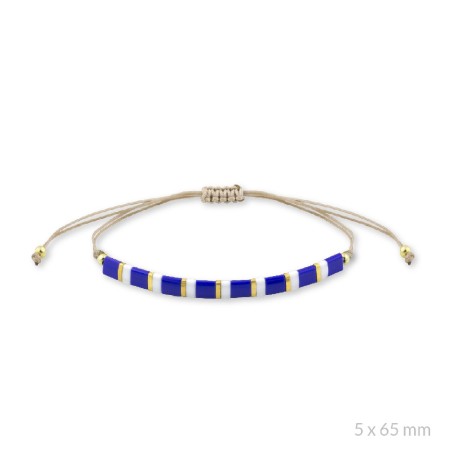 Pulseira em Prata Esterlina e contas douradas