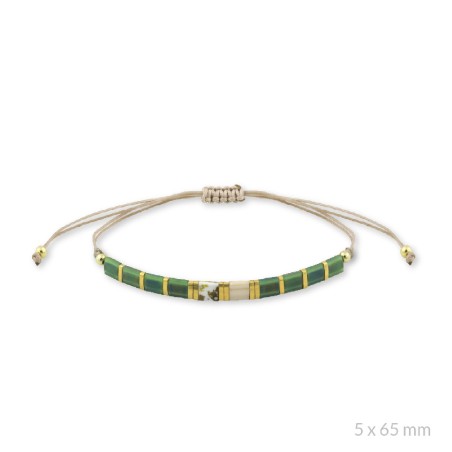 Silver bracelet and gold plated beads