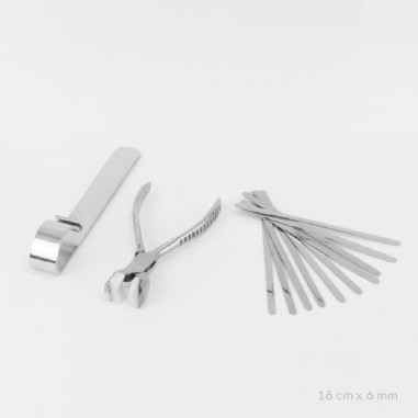 Kit de 10 bracelets en acier + outils de pliage  | 16cm x 6 mm